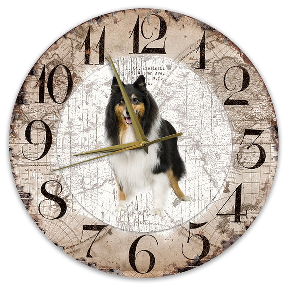 Houten Klok - 30cm - Hond - Schotse Herdershond
