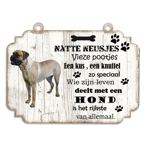 Spreukenbordje hond: Bullmastiff
