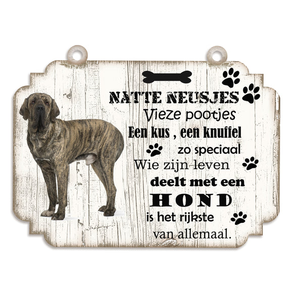 Spreukenbordje hond: Fila Btasileiro