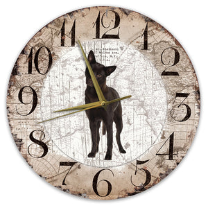 Houten Klok - 30cm - Hond - Austrailian Celpie
