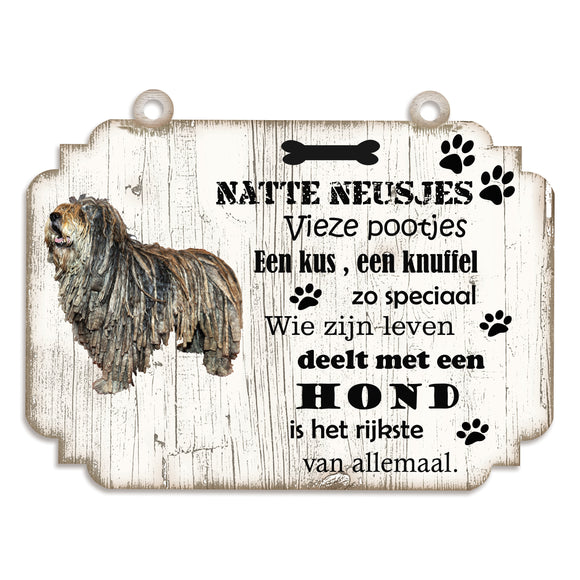Spreukenbordje hond: Bergamasco