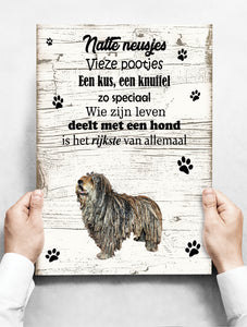 Wandbord hond: Bergamasco - 30 x 42 cm