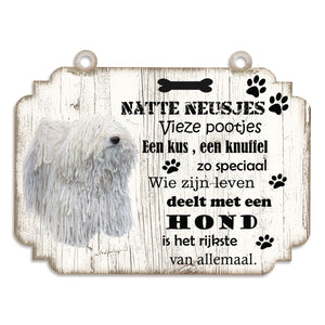 Spreukenbordje hond: Comondor
