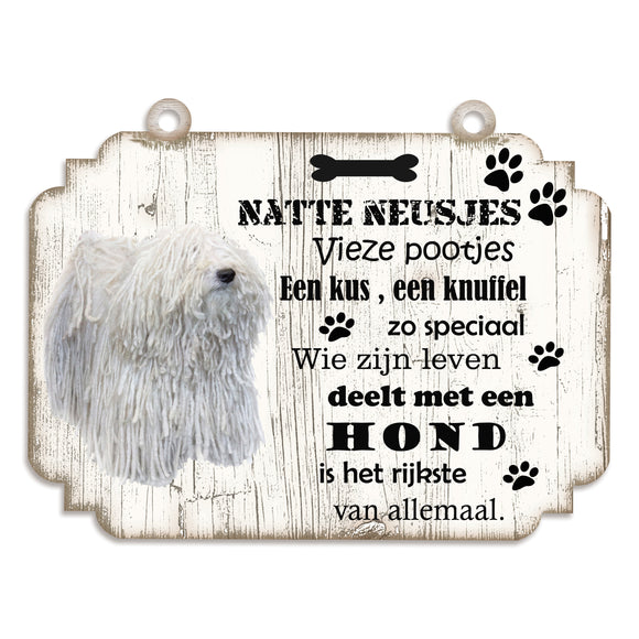 Spreukenbordje hond: Comondor