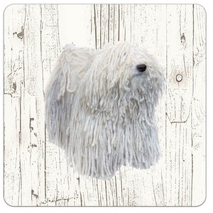 Hond Comondor | Houten Onderzetters 6 Stuks