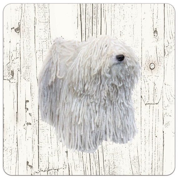 Hond Comondor | Houten Onderzetters 6 Stuks