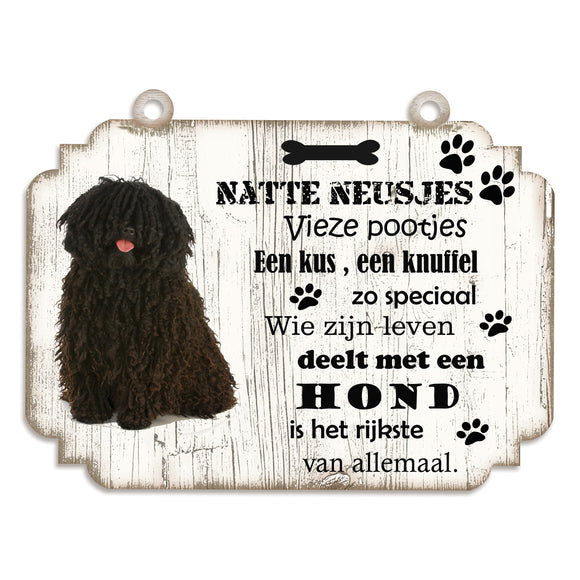 Spreukenbordje hond: Puli