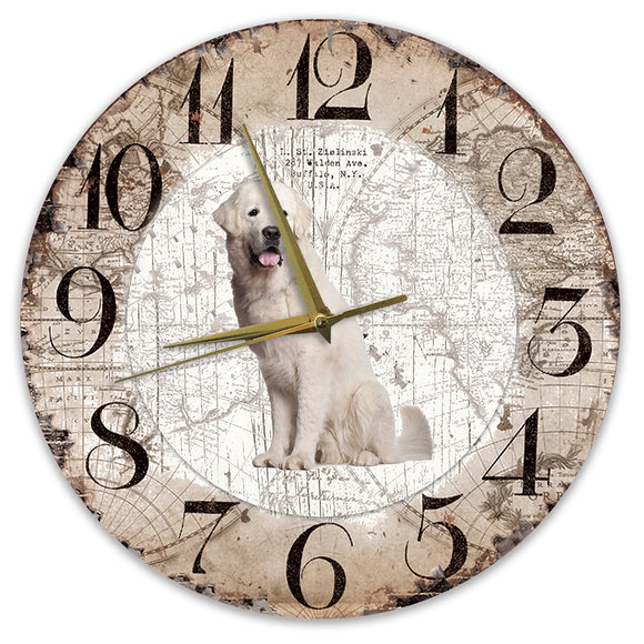 Houten Klok - 30cm - Hond - Tatrahond