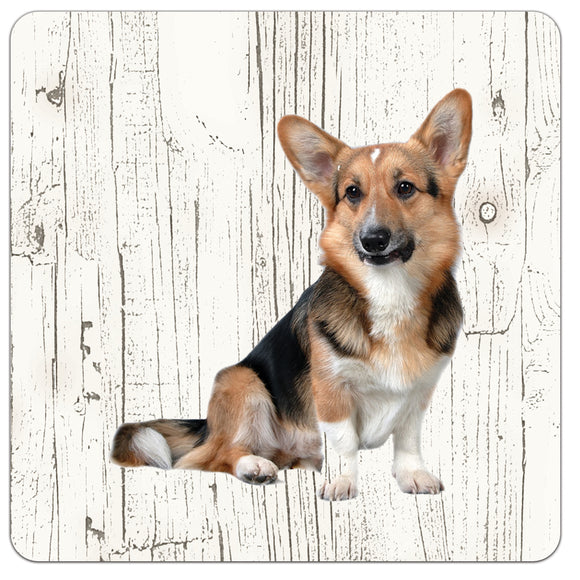 Hond Welsh Corgi Cardigan | Houten Onderzetters 6 Stuks