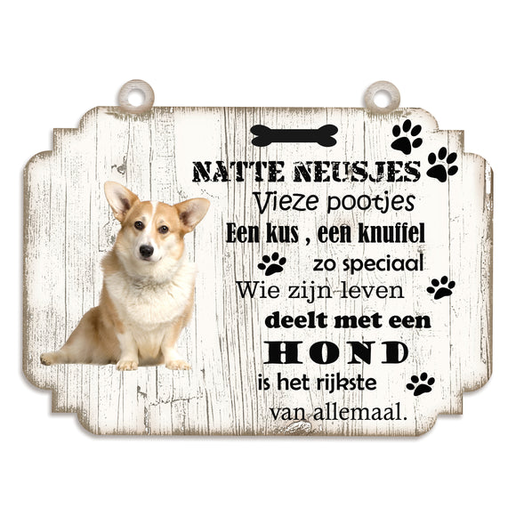 Spreukenbordje hond: Welsh Corgi Pembroke