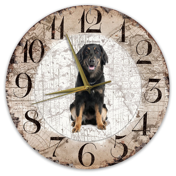 Houten Klok - 30cm - Hond - Hovawart