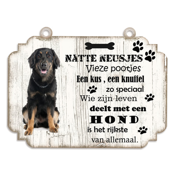 Spreukenbordje hond: Hovawart