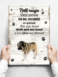 Wandbord hond: Kaukasische Aucharka - 30 x 42 cm