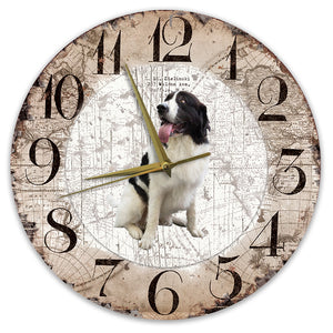 Houten Klok - 30cm - Hond - Landseer ECT