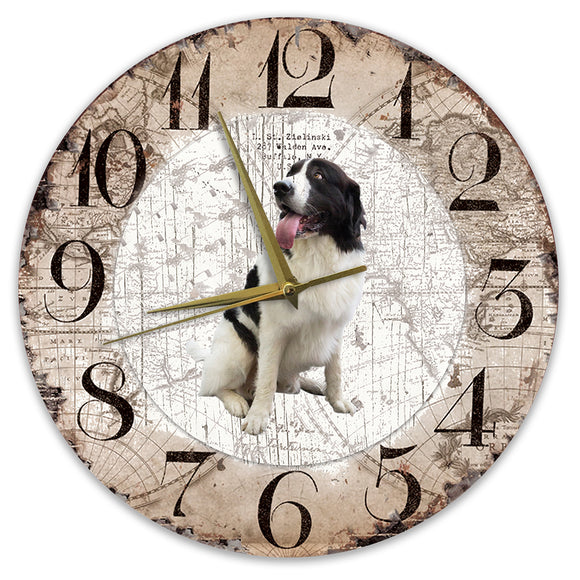 Houten Klok - 30cm - Hond - Landseer ECT