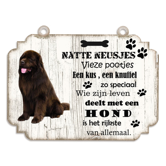 Spreukenbordje hond: Newfoundlander