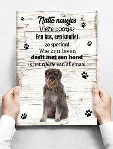 Wandbord hond: Riesenschnauzer - 30 x 42 cm