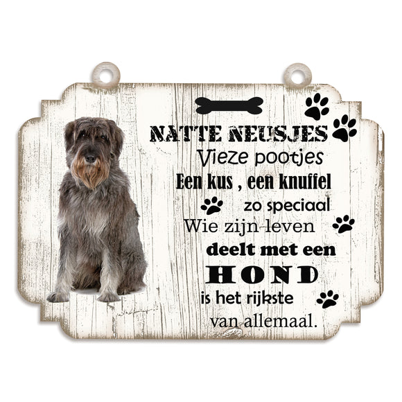 Spreukenbordje hond: Riesenschnauzer