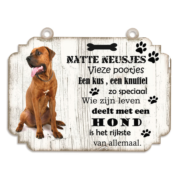 Spreukenbordje hond: Tosa