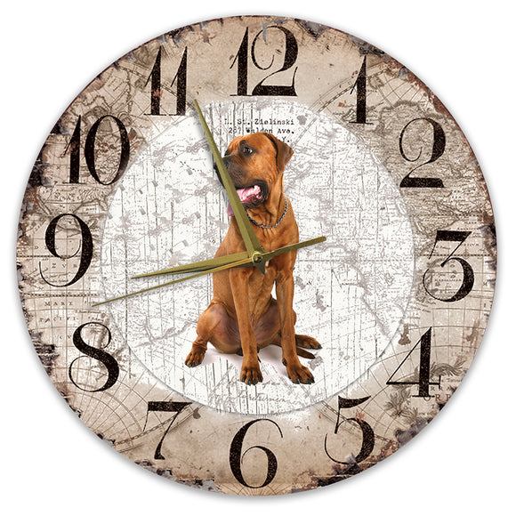 Houten Klok - 30cm - Hond - Tosa