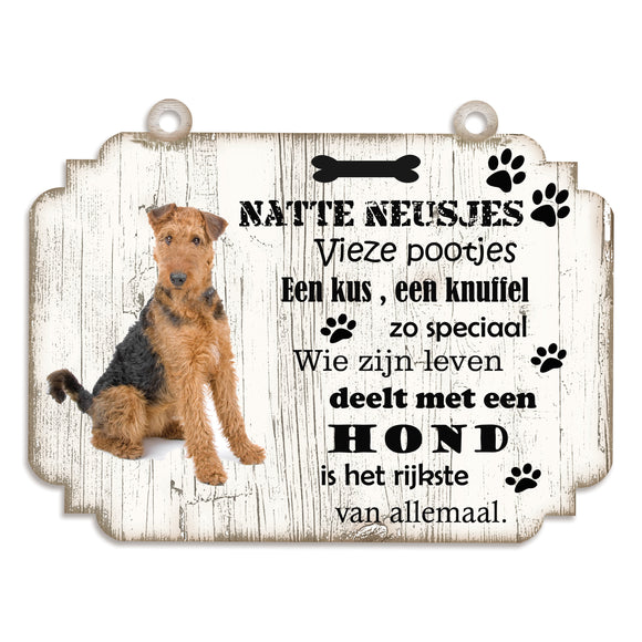 Spreukenbordje hond: Airedale Terrieér