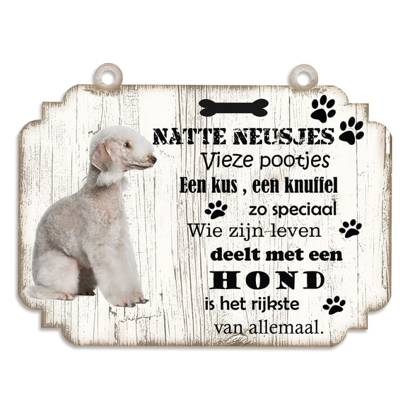 Spreukenbordje hond: Bedlington Terier