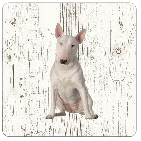 Hond Bull Terriër | Houten Onderzetters 6 Stuks