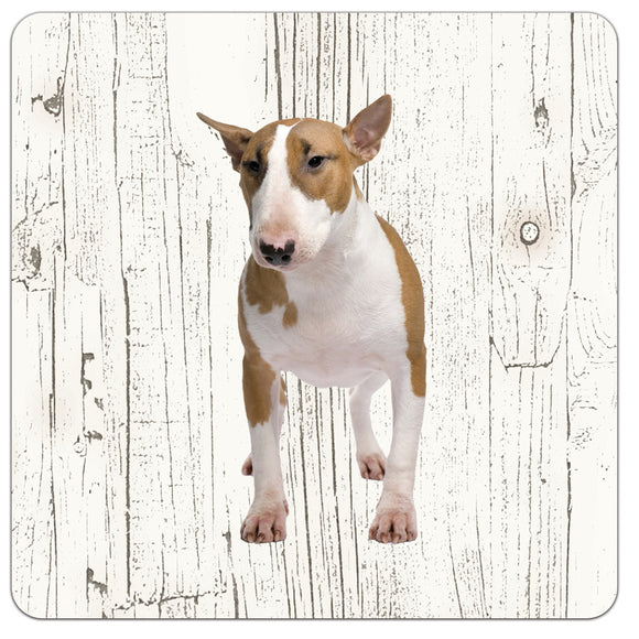 Hond Bull Terriër Miniatuur | Houten Onderzetters 6 Stuks