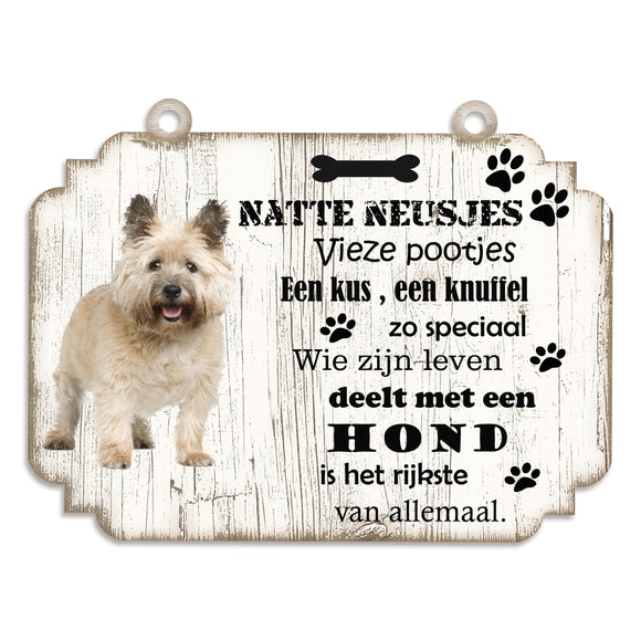 Spreukenbordje hond: Cairn Terriër