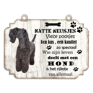 Spreukenbordje hond: Kerry Blue Terriër