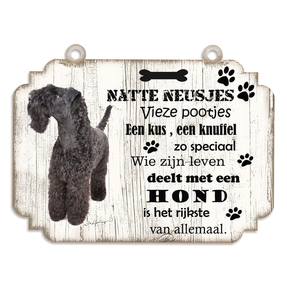 Spreukenbordje hond: Kerry Blue Terriër