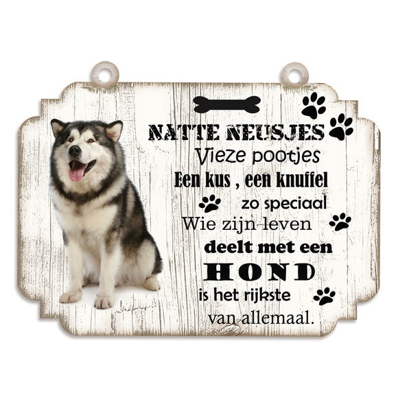 Spreukenbordje hond: Alaska Malamute