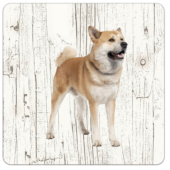 Hond Akita | Houten Onderzetters 6 Stuks