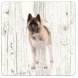 Hond Amerikan Akita | Houten Onderzetters 6 Stuks