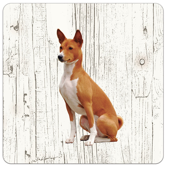 Hond Basenji | Houten Onderzetters 6 Stuks