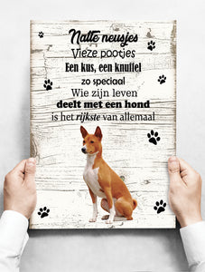 Wandbord hond: Basenji - 30 x 42 cm