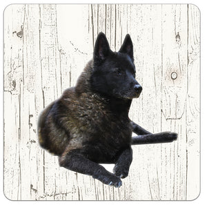 Hond Noorse Elandhond | Houten Onderzetters 6 Stuks