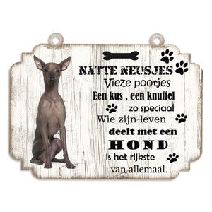 Spreukenbordje hond: Peruaanse Naakthond