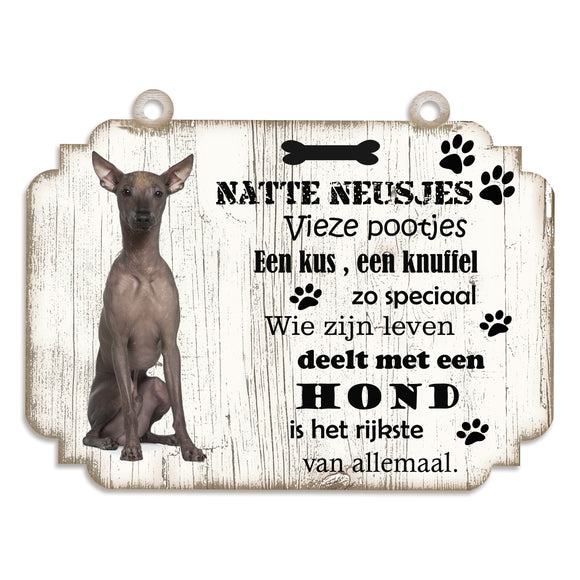 Spreukenbordje hond: Peruaanse Naakthond