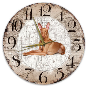Houten Klok - 30cm - Hond - Pharaohond