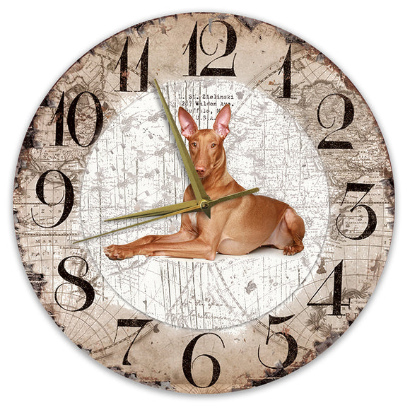 Houten Klok - 30cm - Hond - Pharaohond