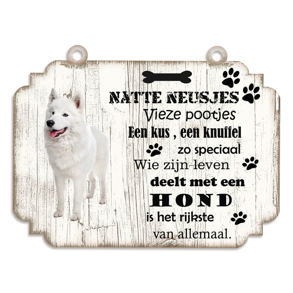 Spreukenbordje hond: Samojeet