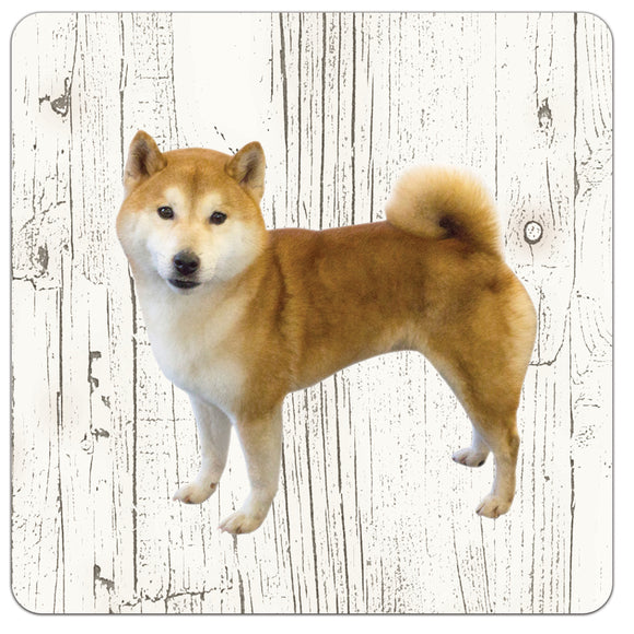 Hond Shiba | Houten Onderzetters 6 Stuks