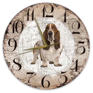 Houten Klok - 30cm - Hond - Basset Hound