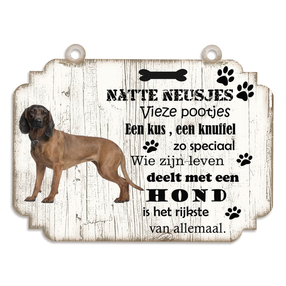 Spreukenbordje hond: Beierse Bergzweethond