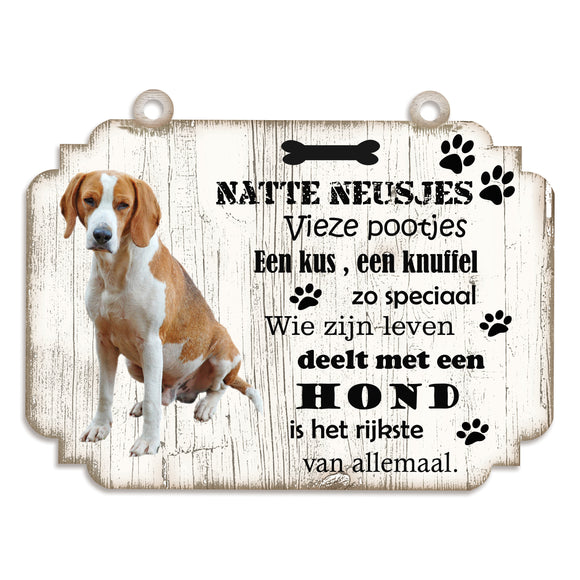 Spreukenbordje hond: Foxhound