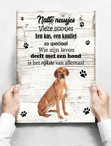 Wandbord hond: Rhodesian Ridgeback - 30 x 42 cm