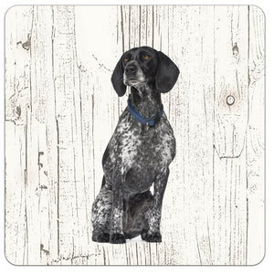 Hond Braque d Auvergne | Houten Onderzetters 6 Stuks