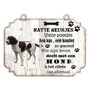 Spreukenbordje hond: Drentsche Patrijshond
