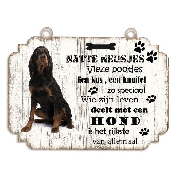 Spreukenbordje hond: Gordon Setter